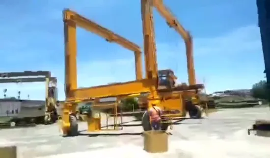 Full Hydraulic Driving Rtg Rubber Tired Boat Hoist Yacht Gantry Crane