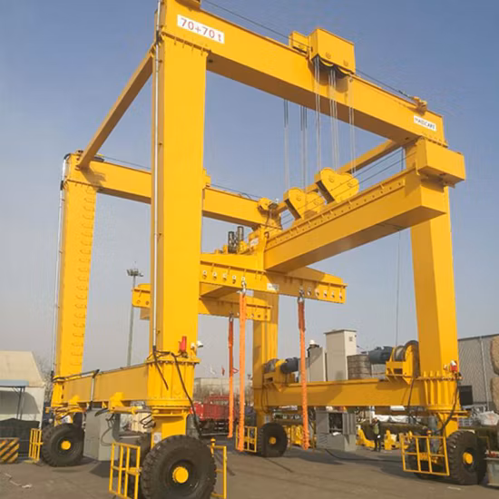 50 Ton Rubber Tyre Gantry Crane Diesel Power Marine Boat Hoist for Small Yacht Handling